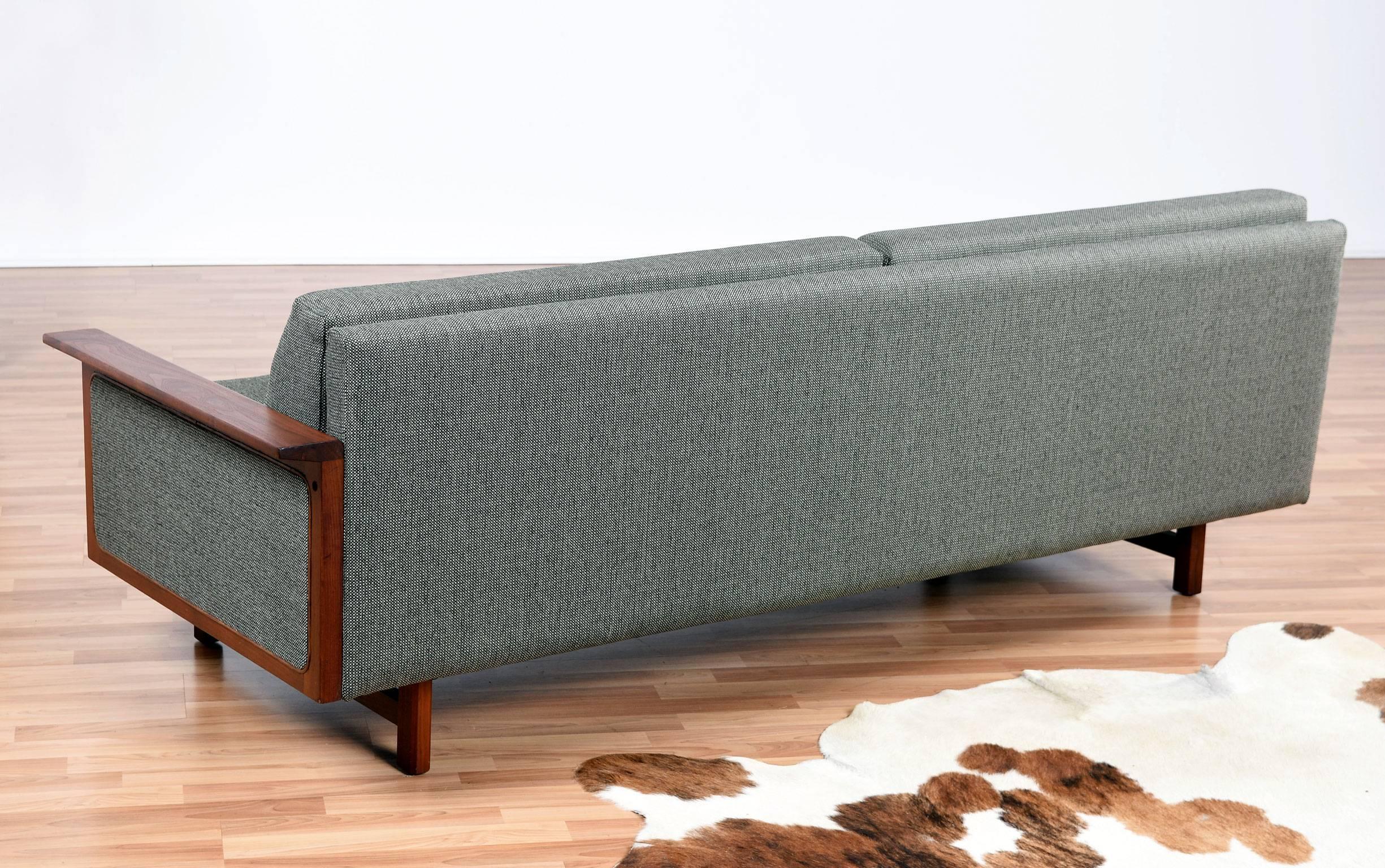 Upholstery Restored One Arm Mid-Century Modern Sofa