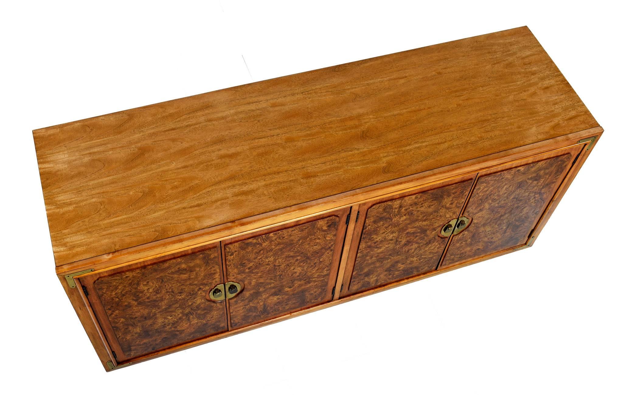American Asian Inspired Burled Wood Credenza by Thomasville