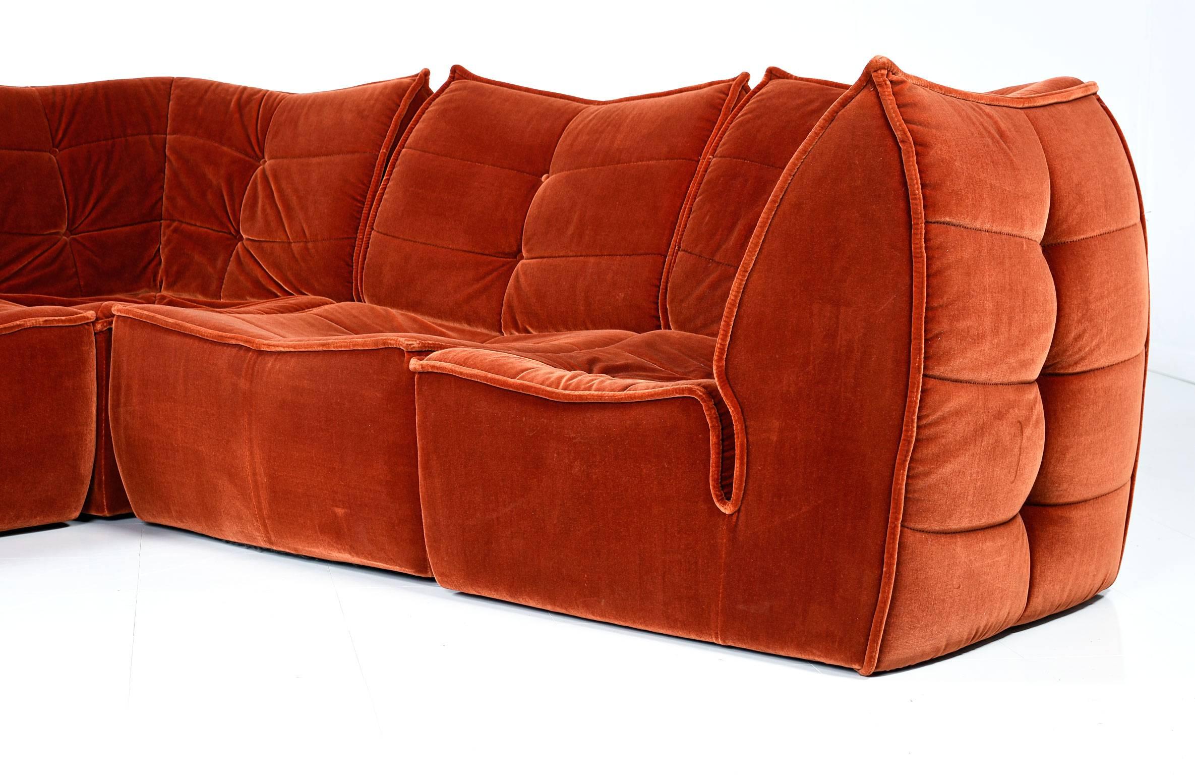 1970s velvet couch