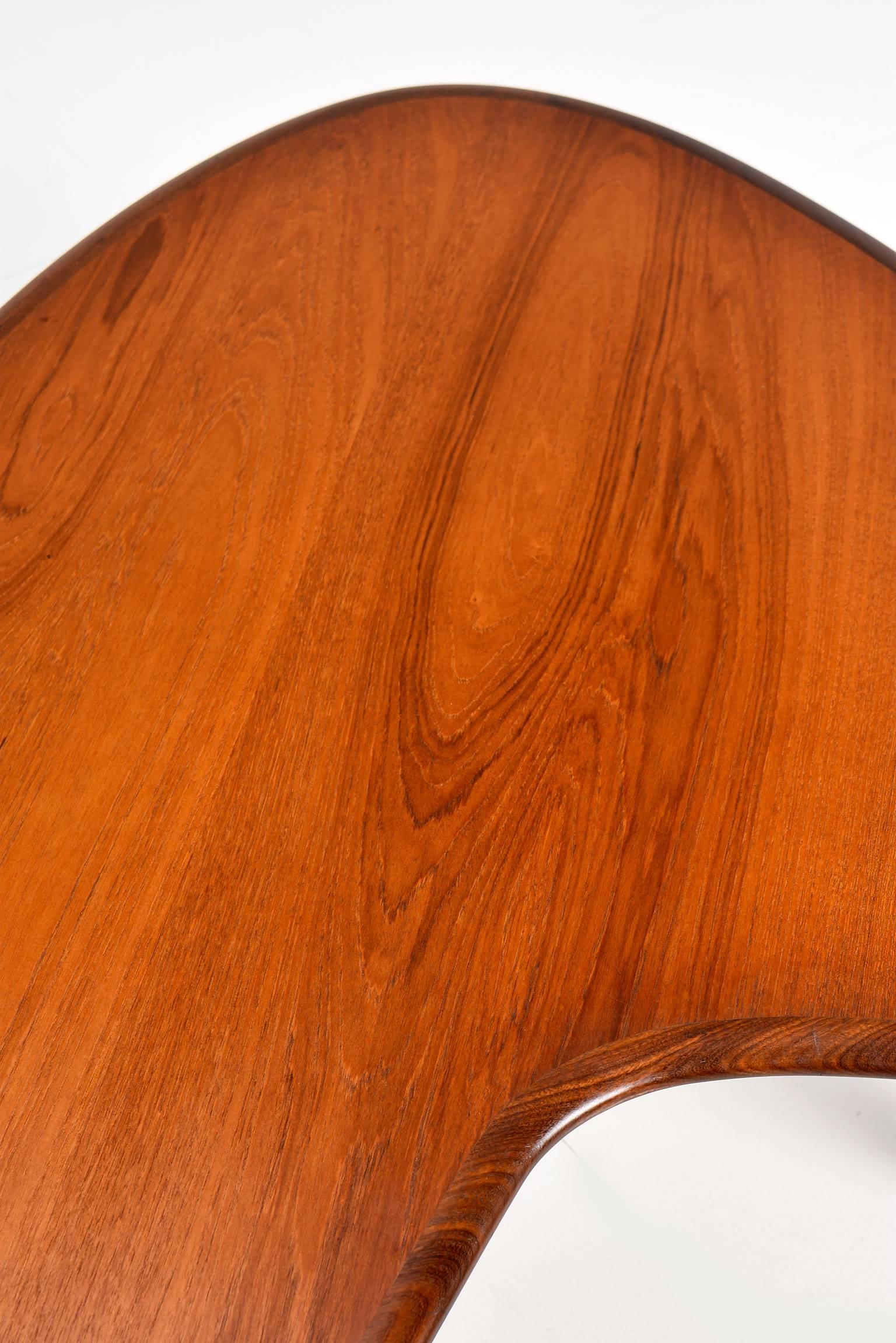 20th Century Mid-Century Modern Danish Teak Boomerang Coffee Table, 1950s