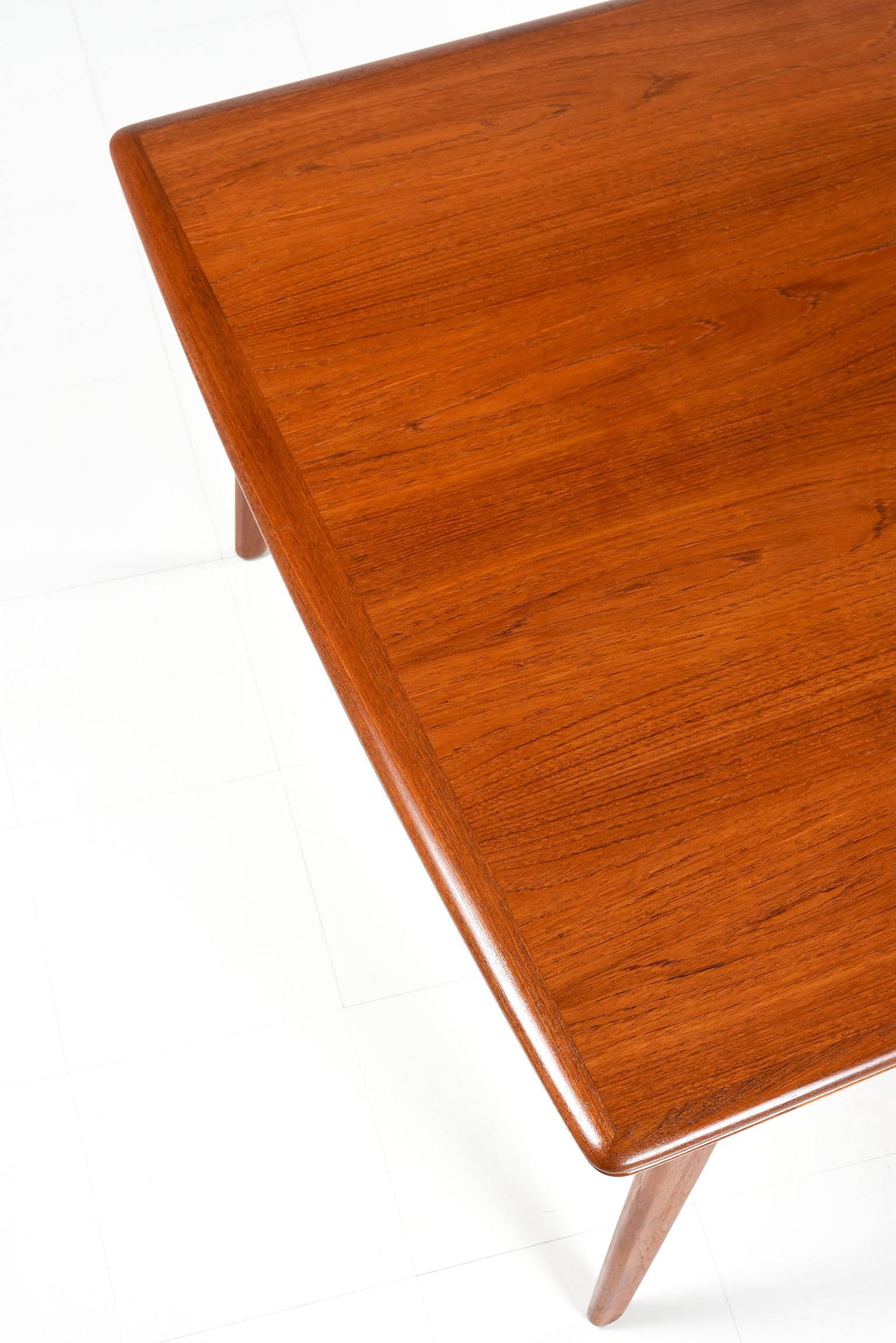 Mid-20th Century Arne Vodder Teak Extendable Draw Leaf Dining Table, 1950s