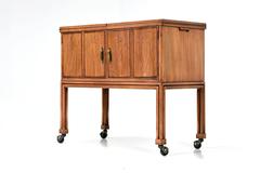 Mid-Century Modern Mahogany Bar Cart or Server by Davis Cabinet Co.