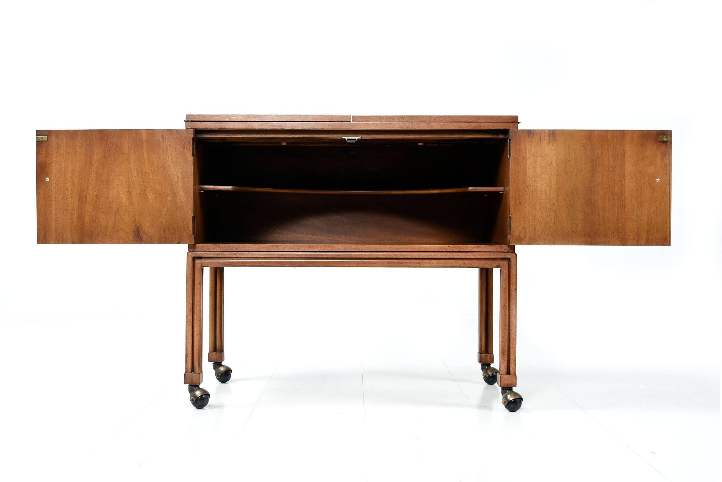 Mid-20th Century Mid-Century Modern Mahogany Bar Cart or Server by Davis Cabinet Co.