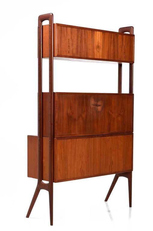 Danish Modern Teak Room Divider Wall Unit by Kurt Ostervig at 1stDibs