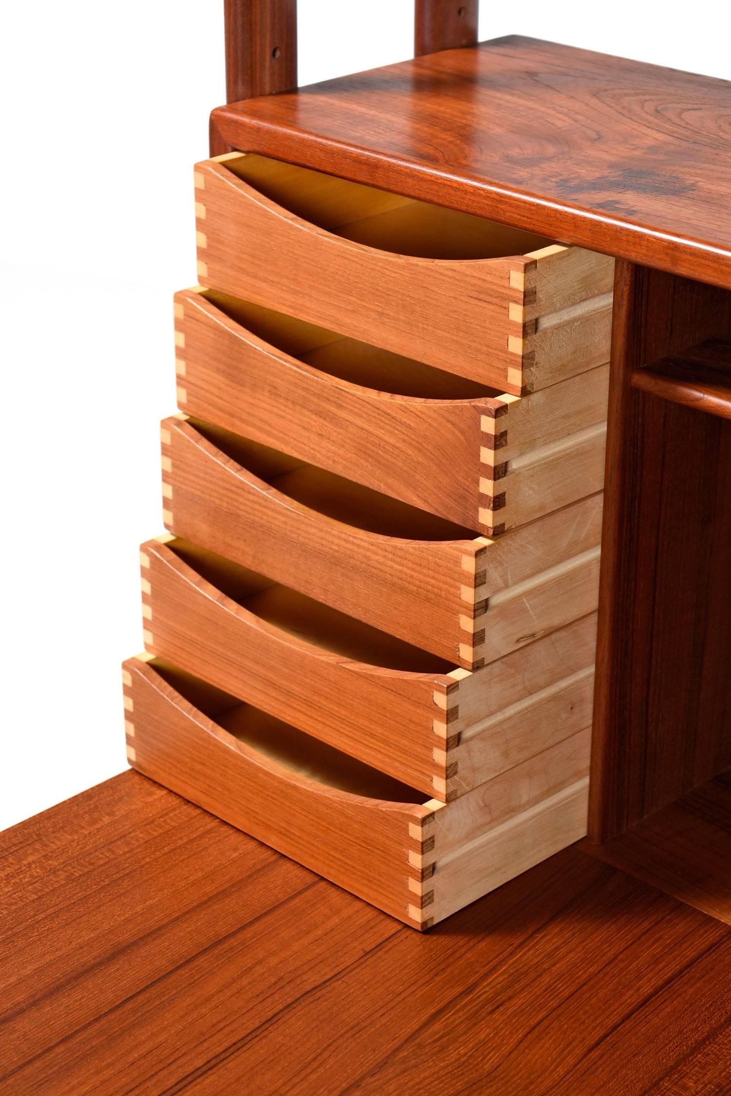 Scandinavian Modern Danish Modern Teak Room Divider Wall Unit by Kurt Ostervig