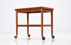 Mid-Century Grete Jalk for Poul Jeppesen Teak Expandable Serving Cart, 1950s