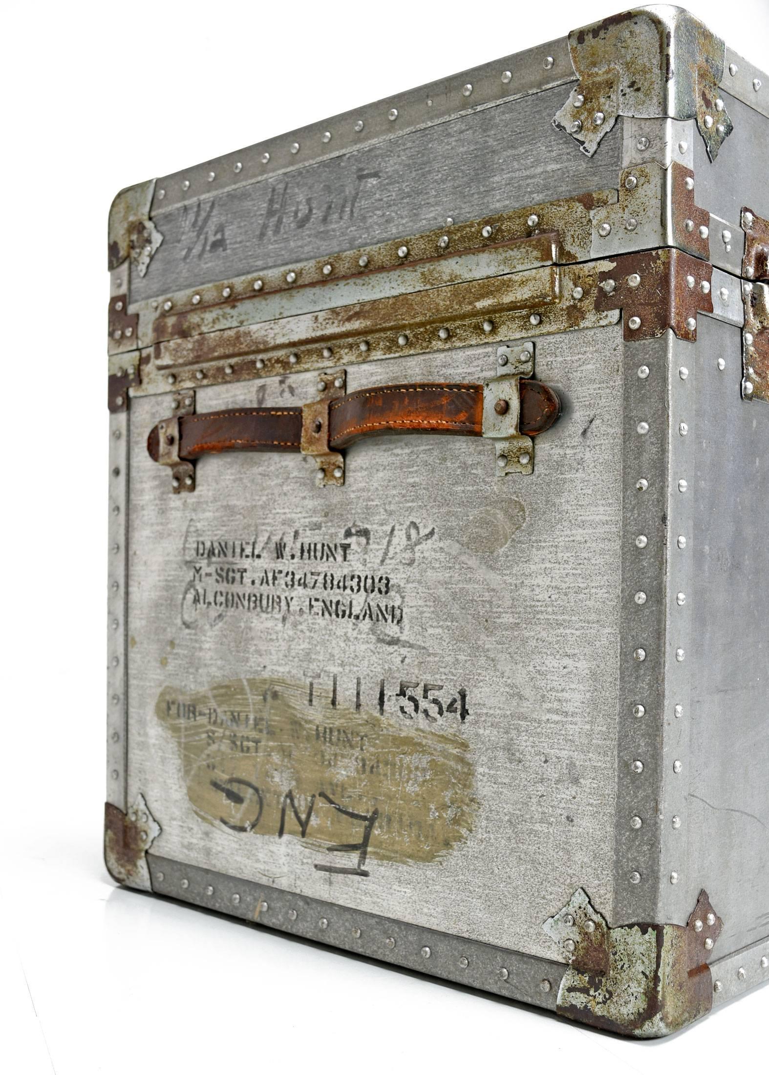 vintage aluminum trunk
