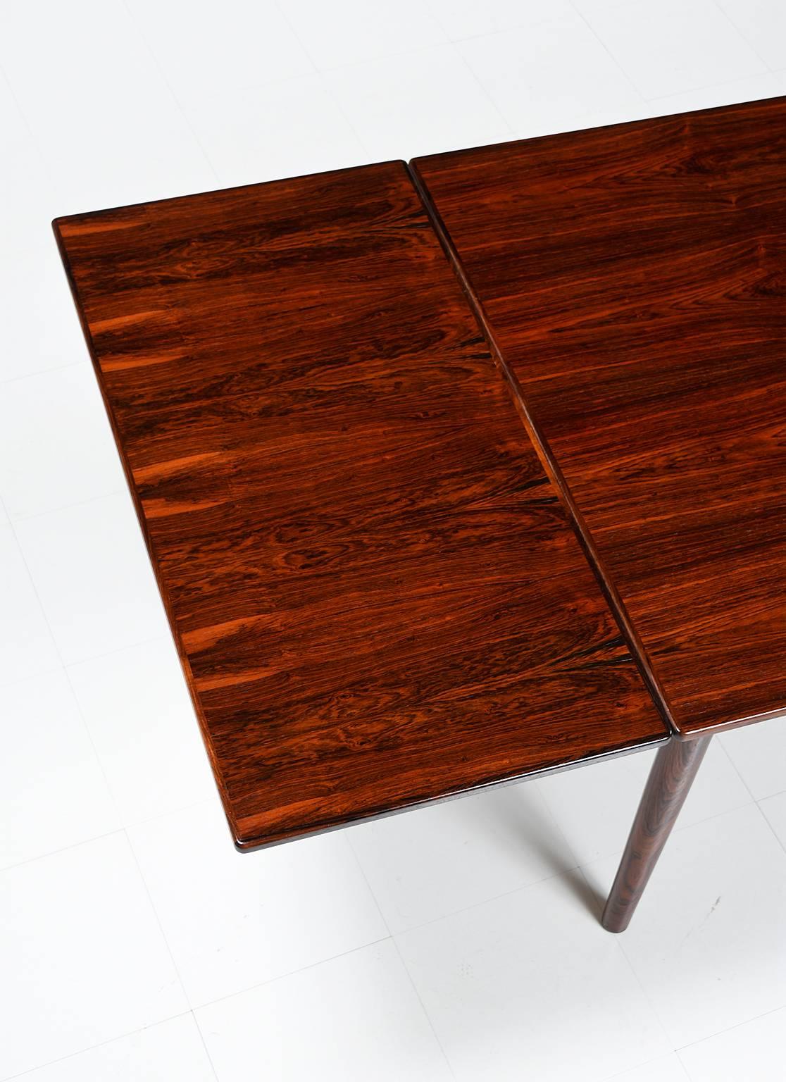 Bernhard Pedersen & Sons Danish Rosewood Extendable Draw Leaf Dining Table 1