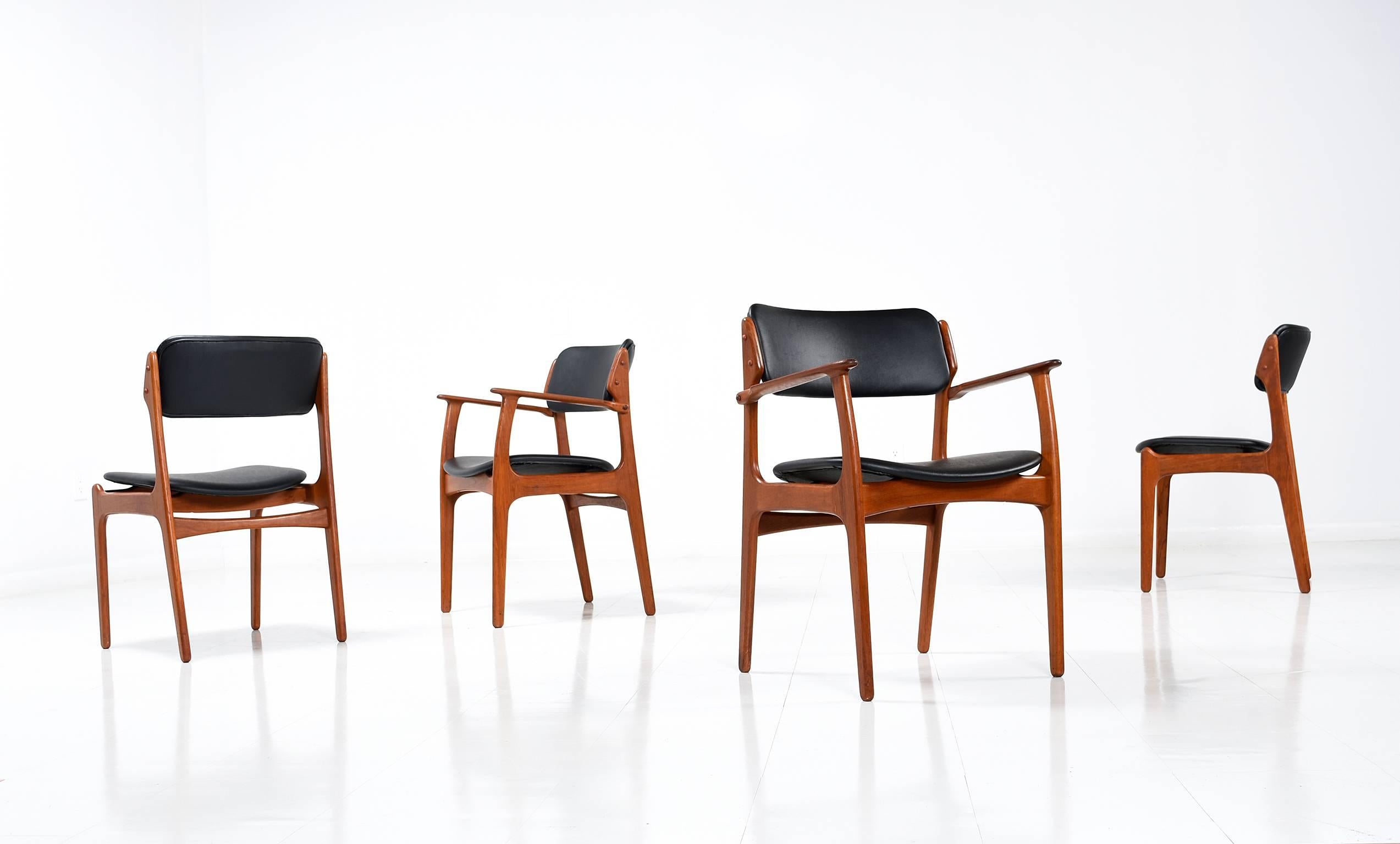 Erik Buck Model OD-49 Teak Dining Chairs by O.D. Møbler, 1960s In Excellent Condition In Chattanooga, TN