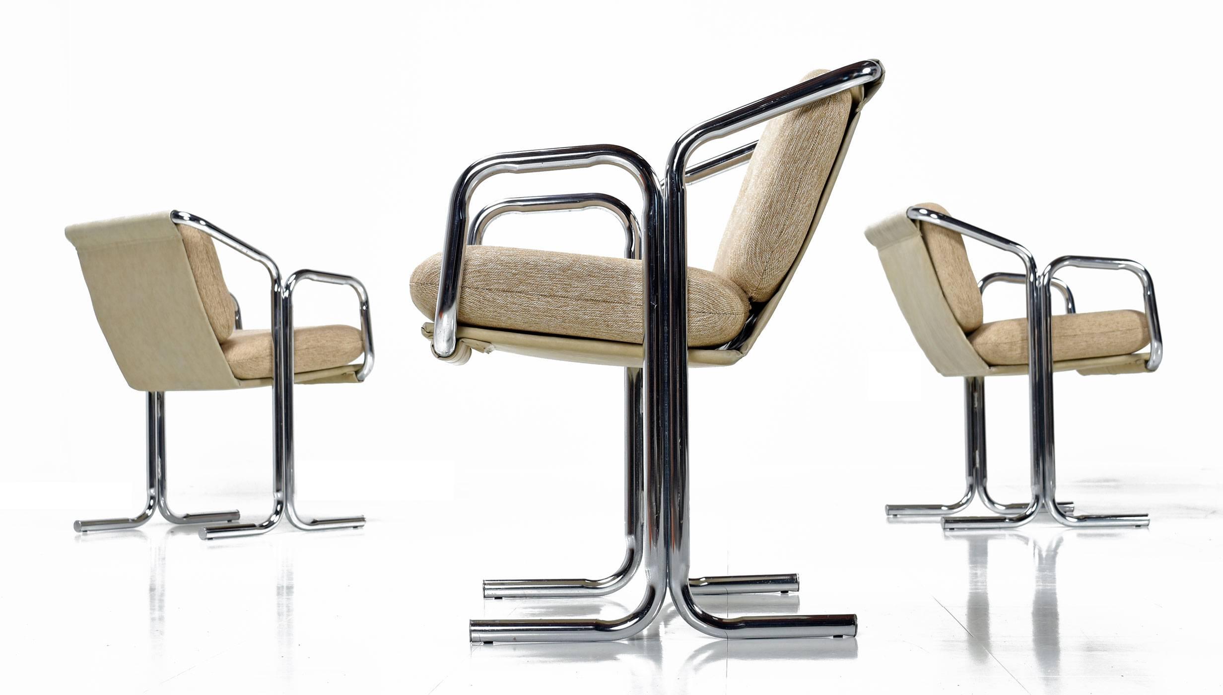 North American Mid-Century Modern Chrome Jerry Johnson Chairs
