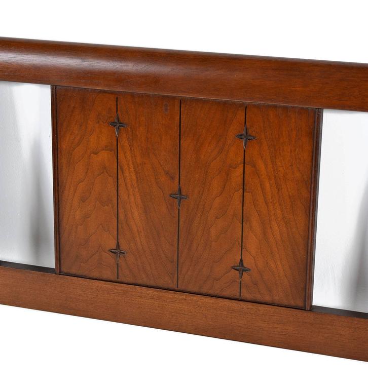 MidCentury Modern Broyhill Saga Walnut King Headboard at 1stDibs