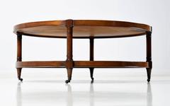 Heritage Mahogany Round Coffee Table on casters