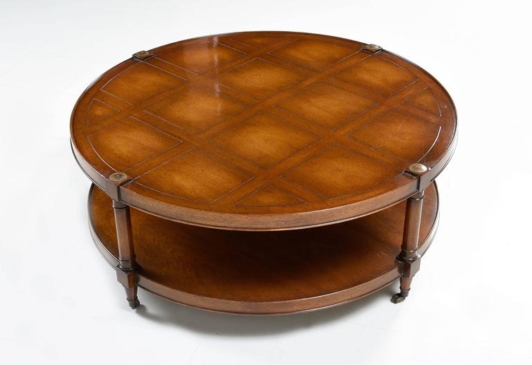 Heritage Mahogany Round Coffee Table on casters at 1stDibs