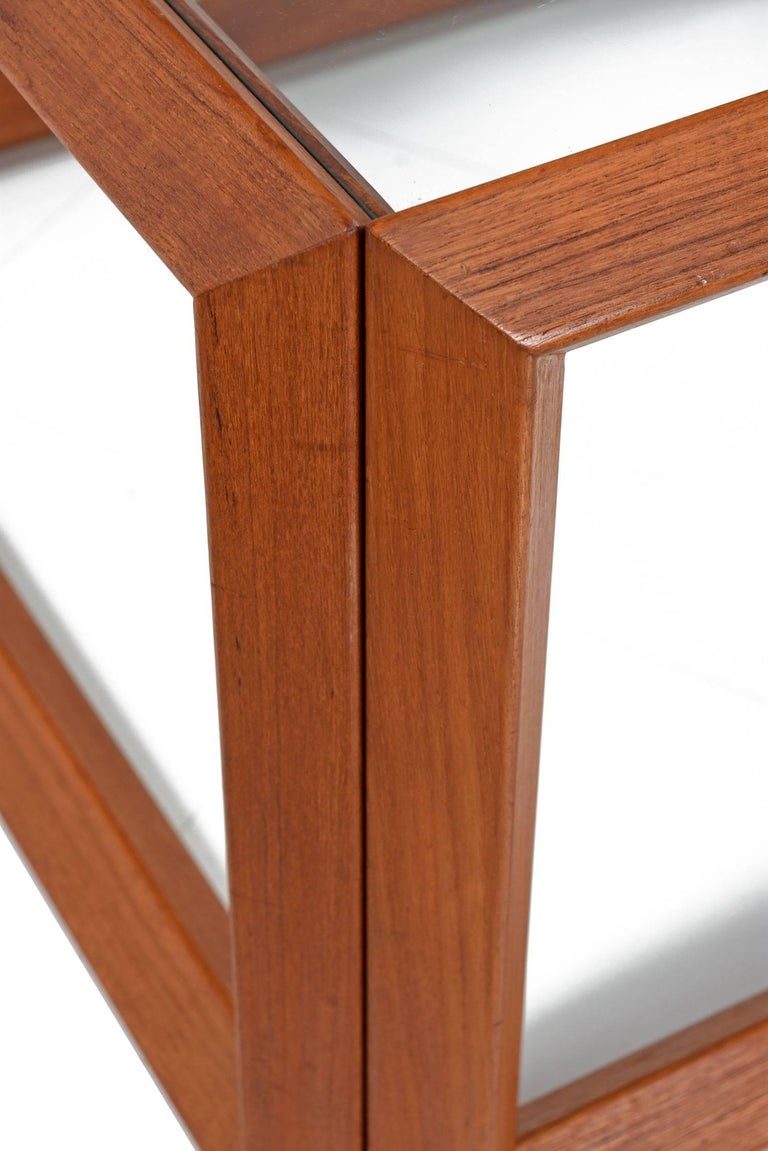 Solid Teak and Glass Cubist Architectural Living Room ...