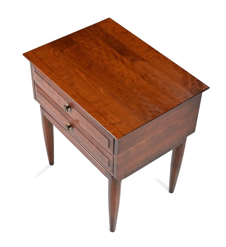 Willett MidCentury Modern Solid Cherry Nightstands or Bedside Tables at 1stDibs