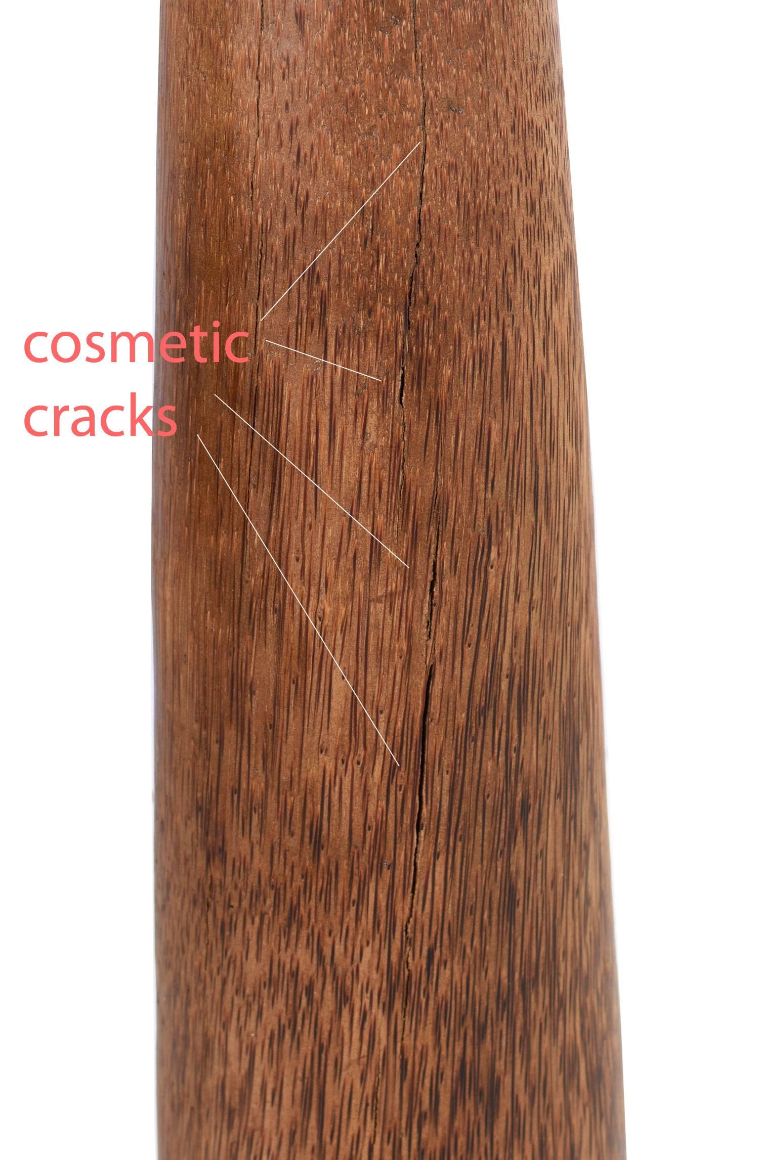 Mid-Century Modern Lampe à poser sur le sol en bois de cocotier massif Chista à grand tambour