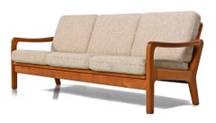 Juul Kristensen Convertible Danish Three-Seat Teak Sofa Sleeper, 1960s
