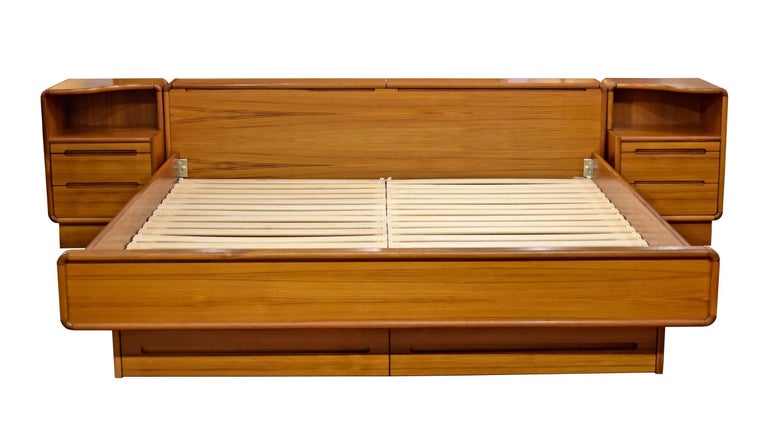 Scandinavian Modern King Teak Platform Bed With Nightstands At 1stdibs Scandinavian Modern King Teak Platform, Scandinavian Platform Bed King Size Uk