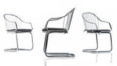 Gastone Rinaldi Stil Chrom Drahtgestell Esszimmerstühle Made in Italy:: 1960er Jahre