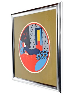 Greg Copeland Signierte und nummerierte Serigrafie in verchromtem Bullnose-Rahmen:: 1973