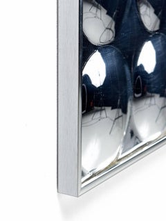 Verner Panton Style Silvered Acrylic 36 Bubble Mirror in Chrome Frame, 1970s