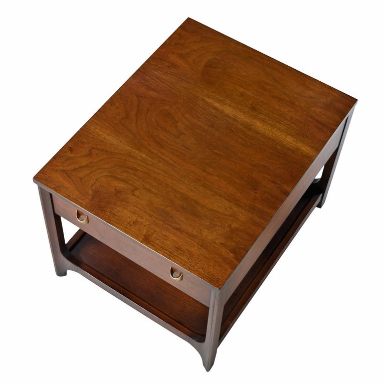 Broyhill Brasilia Nightstand Bedside End Tables Walnut Chairside