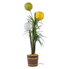 Retro Modern Acrylic Ribbon Globe Floor Lamp, circa 1960s