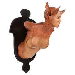 Fantasy Female Bust Figure Original by Daniel Painter, Plaster Fiberglass