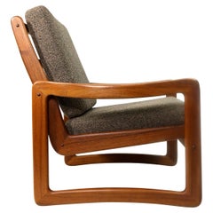 Solid Teak Vintage Sun Cabinet Danish Modern Lounge Chair