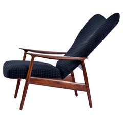 Vintage Norwegian Teak Wingback Recliner Lounge Chair by K. Rasmussen for Peter Wessel