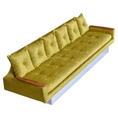Restored Custom-Made Pearsall Style Gondola Sofa Couch on Mirrored Base