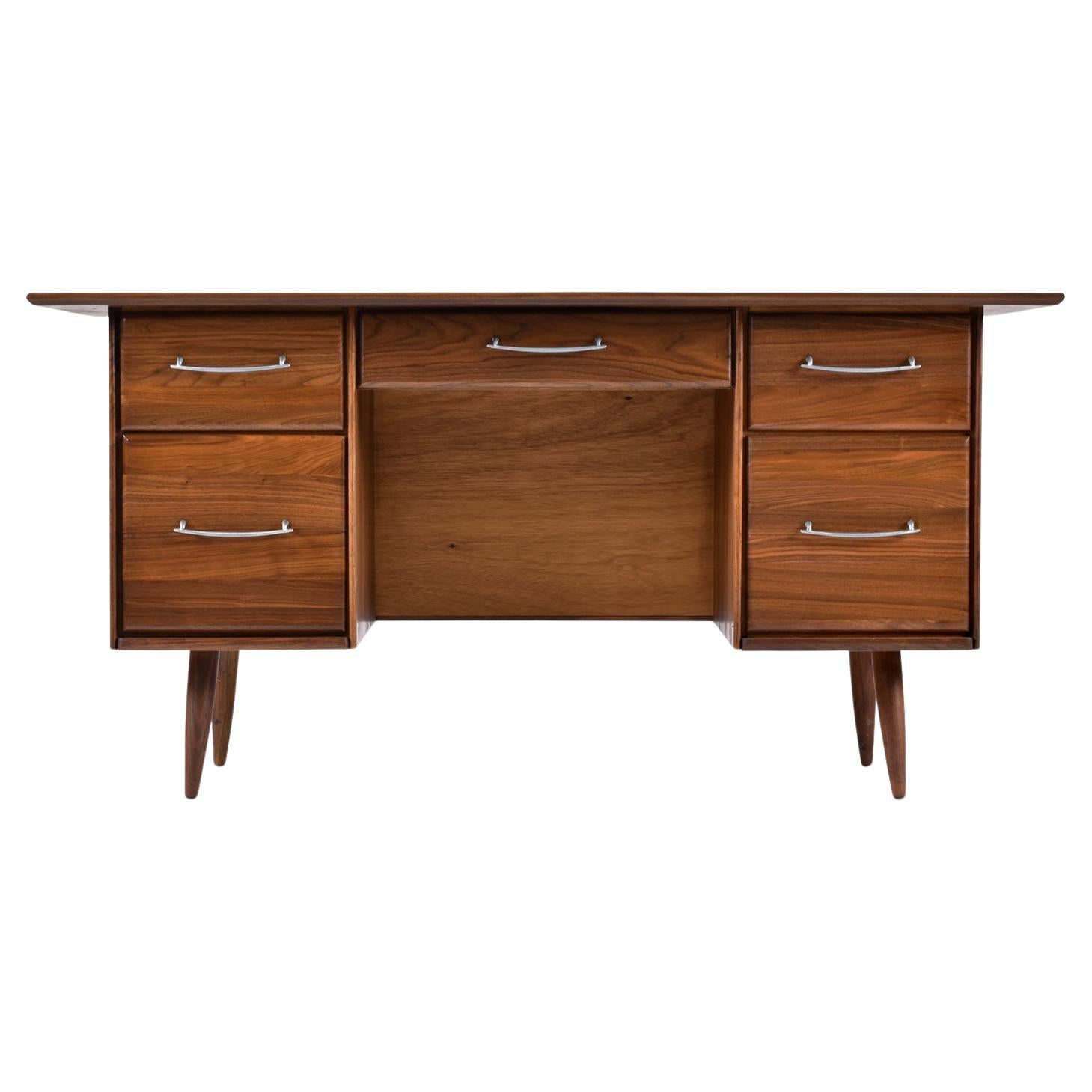 English Teak 1950s MidCentury Modern Vanity or Small Desk with 4