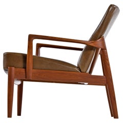 Tove & Edvard Kindt Larsen for John Stuart Danish Teak Lounge Chair in Leather