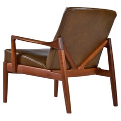 Tove & Edvard Kindt Larsen fauteuil de salon danois en teck en cuir pour John Stuart