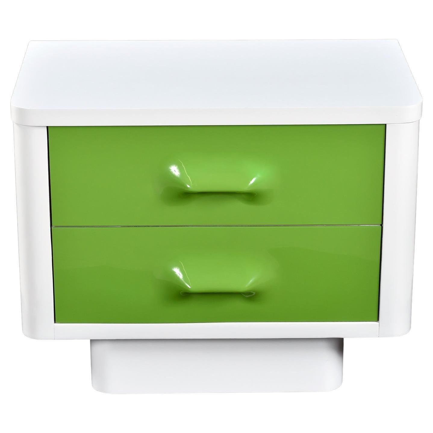 Space Age Raymond Loewy Inspired Green Chapter One Nightstand by Broyhill Premier For Sale