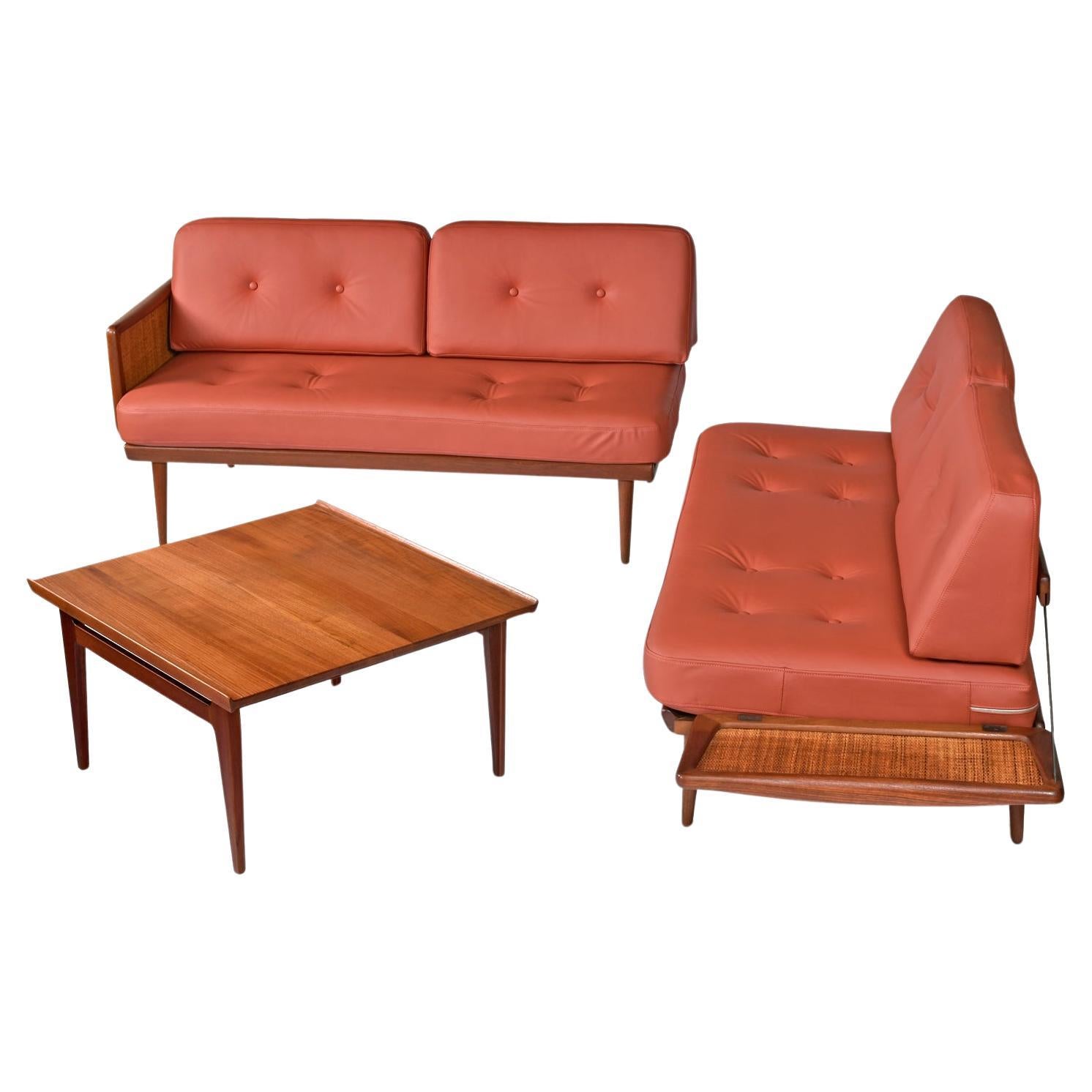 Peter Hvidt Orla Mølgaard For John Stuart FD451 Daybed Sofas & Corner Table Set