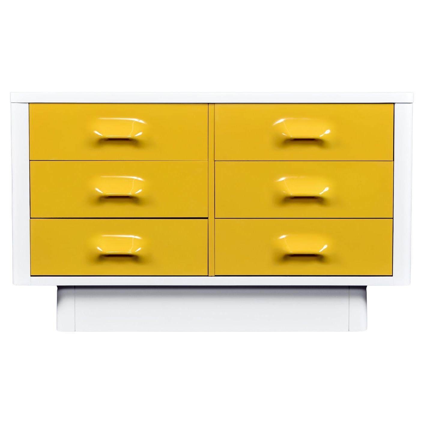 Raymond Loewy Inspired Yellow Chapter One Dresser by Broyhill Premier For Sale