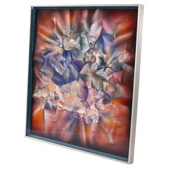 M. Fleischer Large Scale Abstract Crumpled Paper Modern Art Painting 1987