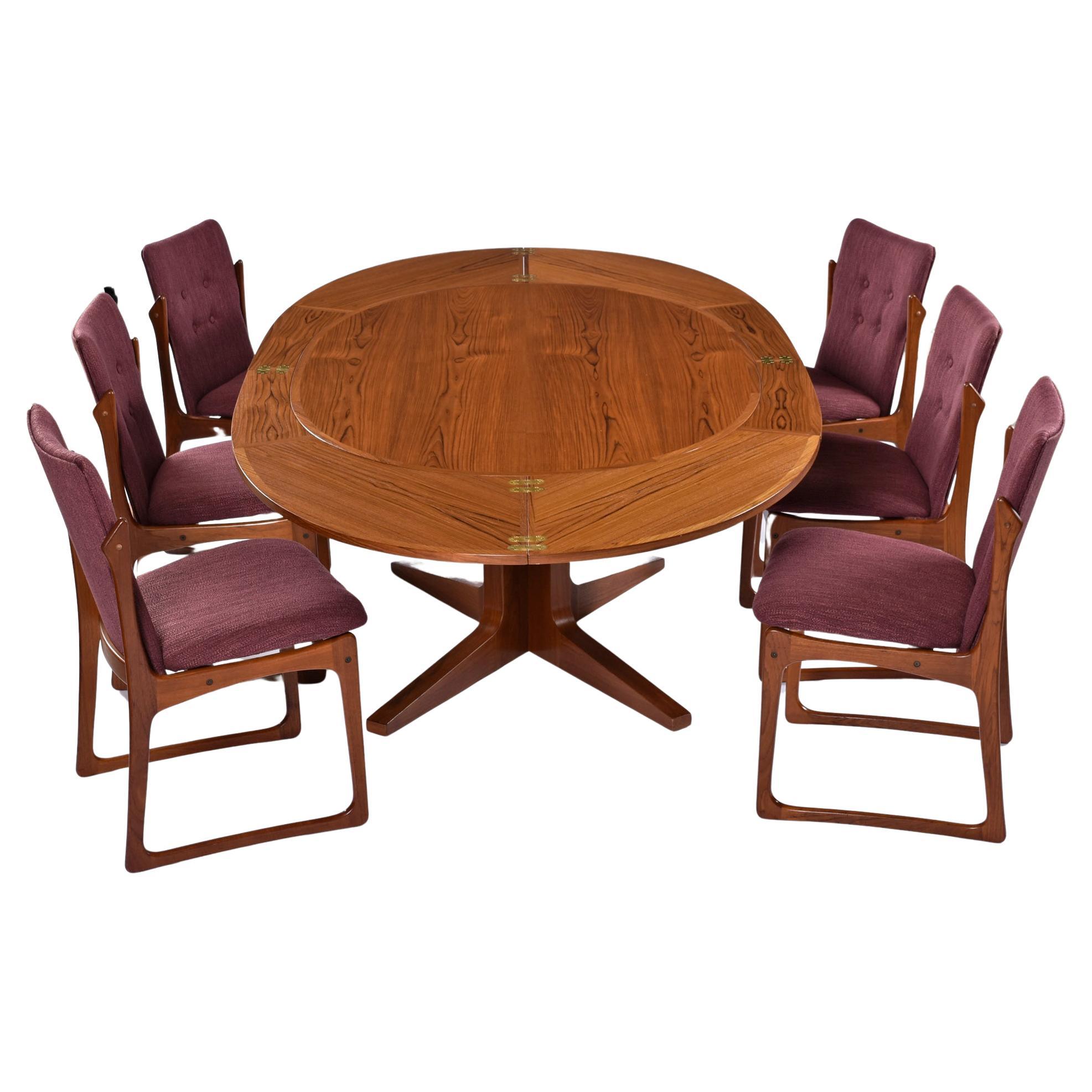 Dining Table available and sold separately. 

The FMV restoration team chose this tasty plum fabric and the results were even more delicious than we expected.  Or if you prefer wine analogies, it resembles a Petite Sirah.  The soft, woven tweed is a