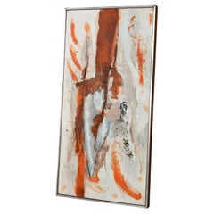 Orange and White Abstract Expressionist Painting