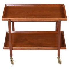Refinished Poul Hundevad Danish Teak Expanding Bar Cart from the 1960s Refinished Poul Hundevad Danish Teak Expanding Bar Cart from the 1960s