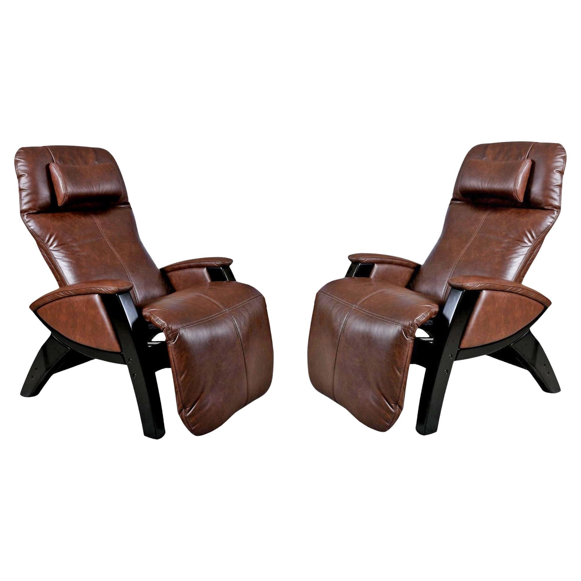 Pair of Svago SV 395 Zero Gravity Recliners Heated Vibrating Massage