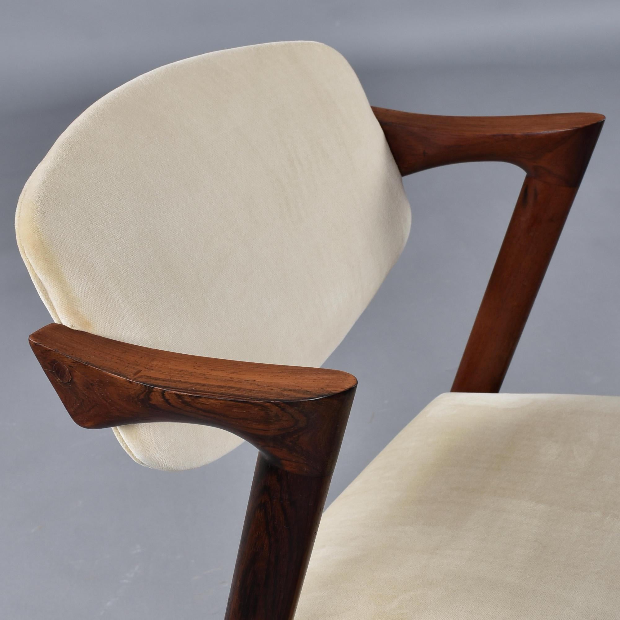 Mid-Century moderno Set di 4 poltrone Kai Kristiansen modello 42 in teak massiccio 