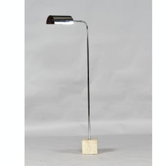 Raymor Mid-Century Modern Floor Lamp, Chrome & Marble Base, 1960s