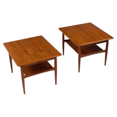 Pair of Danish Modern Teak Lamp Tables, Denmark, circa 1960s