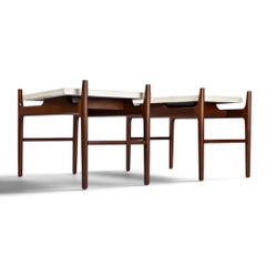 Pair of Sculptural Walnut and Terrazzo Side Tables, Attributed to John Keal