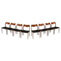 Set of Eight Model 71 Dining Chairs by Niels Otto Møller, Teak, 1960s