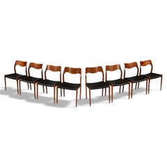 Set of Eight Model 71 Dining Chairs by Niels Otto Møller, Teak, 1960s