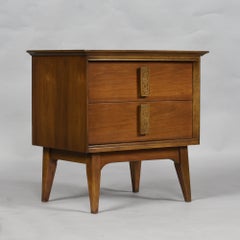 Leo Jiranek for Bassett “Aztec” Nightstand in Mayan Walnut Finish, 1960s