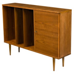 Poul Hundevad Danish Teak Record Cabinet and Bookcase, Redone on Tapered Legs